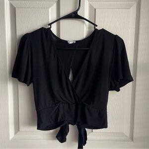 Garage V-Neck Tie Back Crop Top